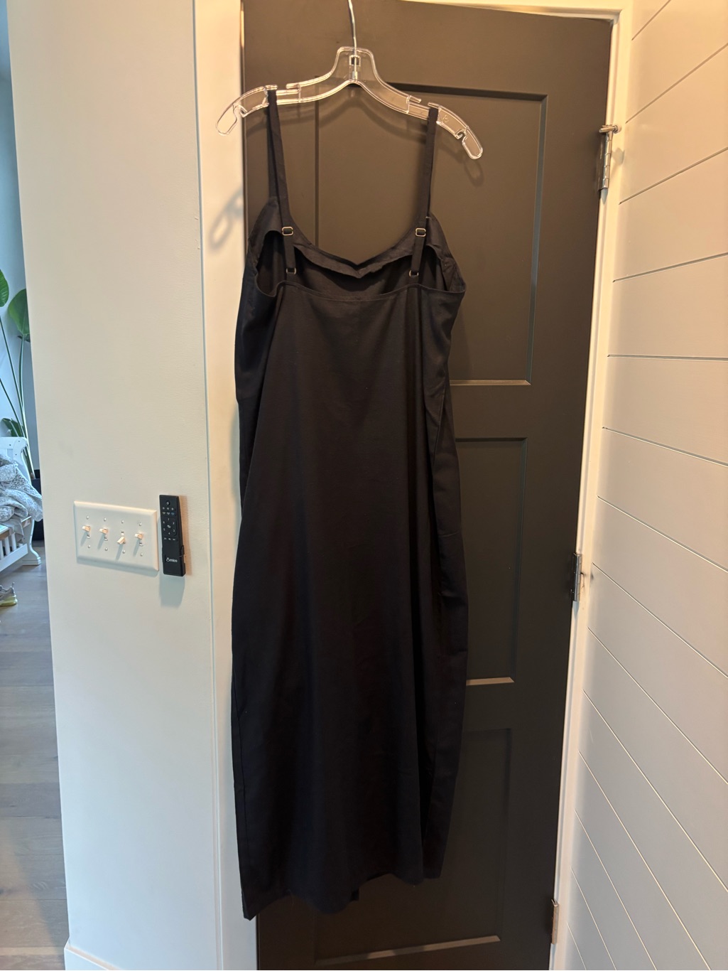Na Nin Carolyn Raw Silk Slip Dress Black X-Large Nwt Slit Midi Maxi Adjustable — image 6 of 8